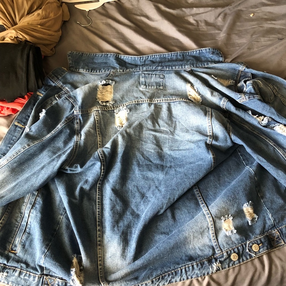 Distressed Denim Skirt